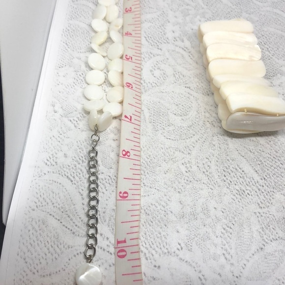 Bundle lot 2 mother of pearl MoP shell bracelets boho beach summer vacation. - Picture 8 of 8